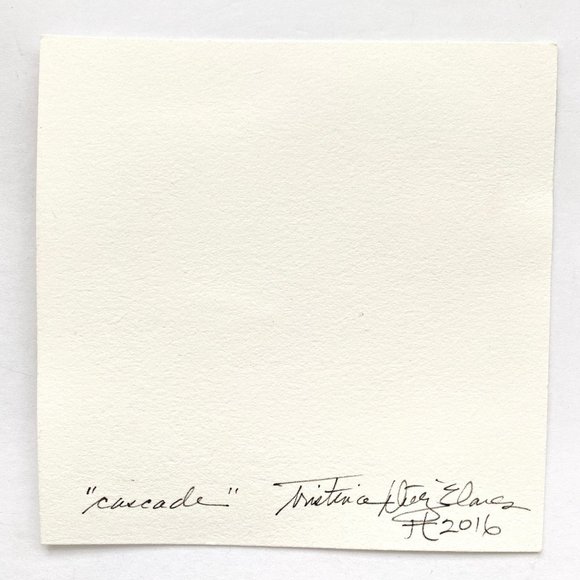 Cascade - Original Wall Art Mixed Media Collage Painting 6"x6" - Picture 9 of 9